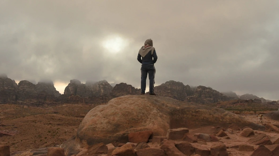 A local Bedouin tribe during a foggy weather, seen inside the ancient city of Petra