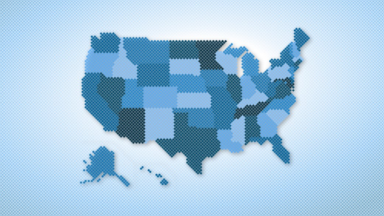 A representation of the map of the United States