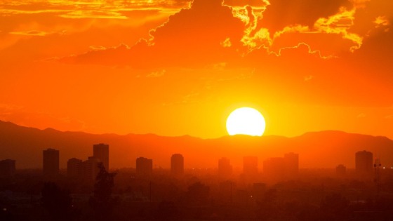 A shot of downtown Phoenix during the summer