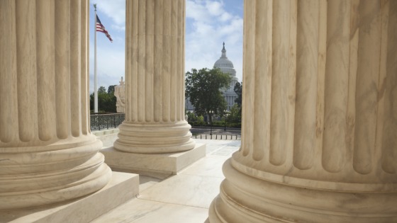 A view of the Capitol from the Supreme Court