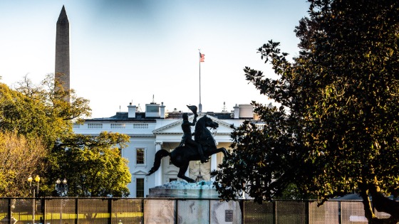 A view of the White House from Black Lives Matter Plaza