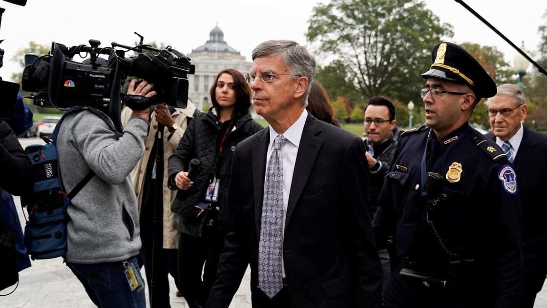 Acting U.S. ambassador to Ukraine Bill Taylor arrives to testify at a closed-door deposition