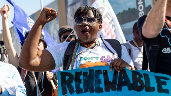 African activists protests demanding climate action and damage reparations on the seventh day of the COP27