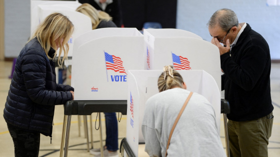 Americans cast their votes during the midterm elections at Eastport Elementary School in Annapolis