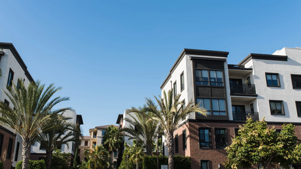 Apartment buildings in Southern California