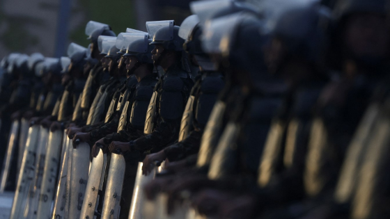Army soldiers stand guard outside Planalto Palace in Brasilia