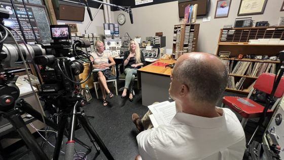 Behind the scenes photo of Tony Pipa and his podcast guests for Reimagine Rural