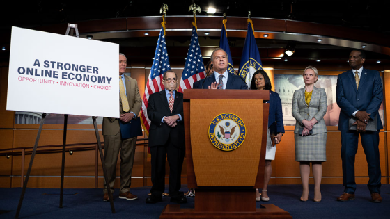 Bipartisan group of lawmakers give press conference on antitrust