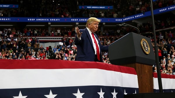 U.S. President Donald Trump holds a campaign rally in Minneapolis, Minnesota, U.S