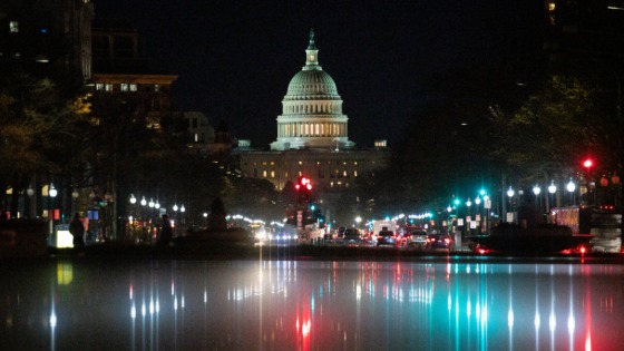 Capitol Hill during the night of the Christmas tree lighting