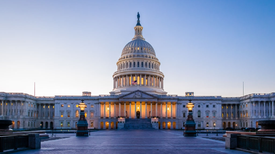 Capitol building at sunset