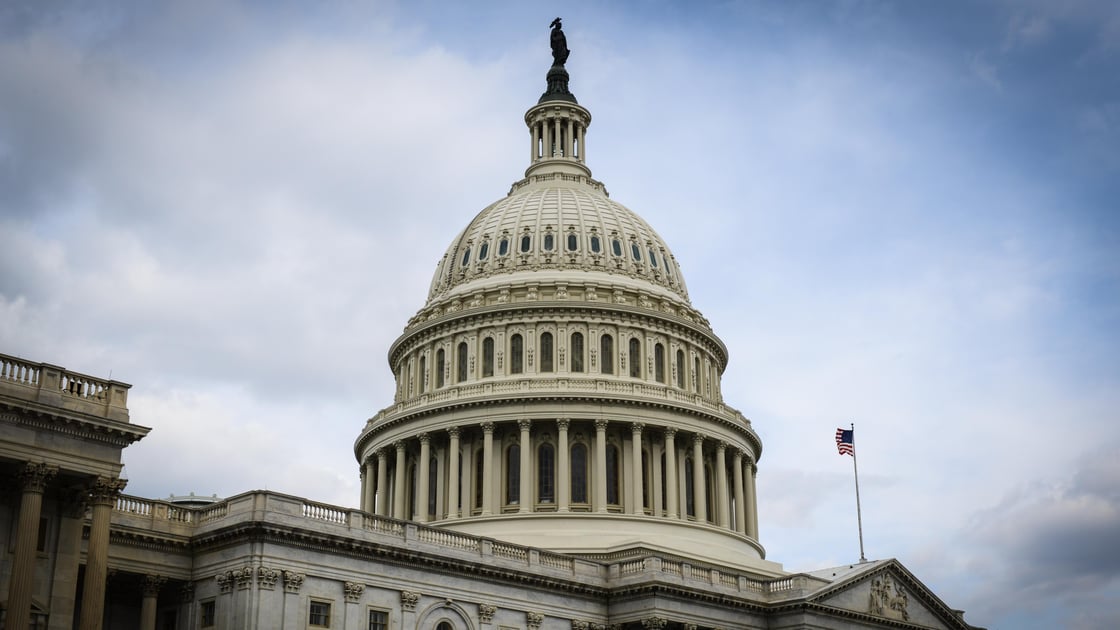 Capitol building on a cloudy day