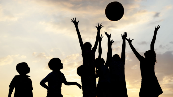 Children playing with ball