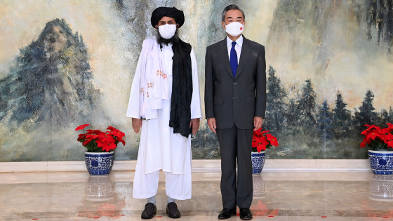 Chinese State Councilor and Foreign Minister Wang Yi meets with Mullah Abdul Ghani Baradar