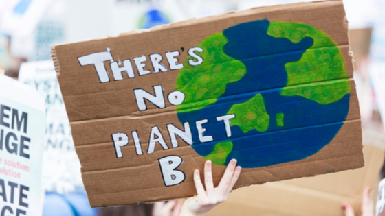 Climate protest sign