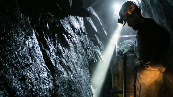 Coal miner working underground