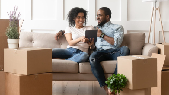 Couple moving into new house