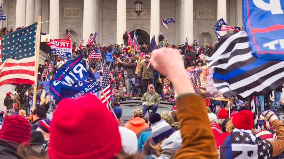 Crowds outside the U.S. Capitol Building on Jan. 6