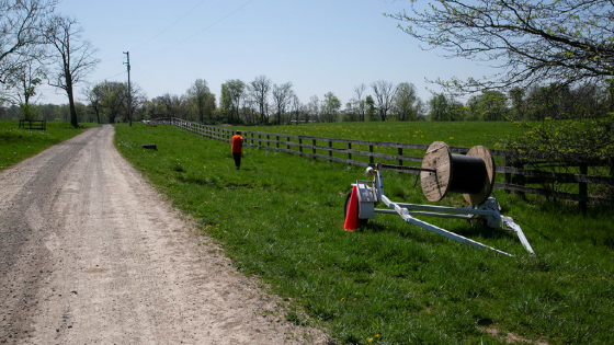 Dave Wallace pulls fiber to installs internet in Louisville