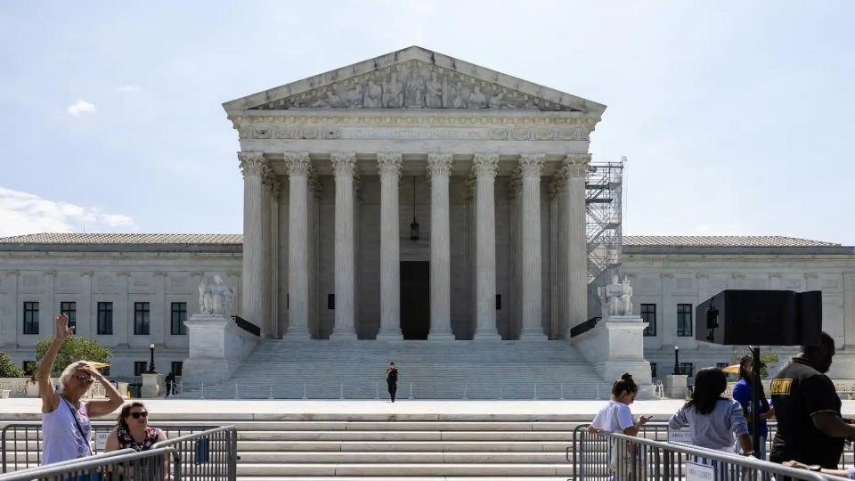 Demonstrators gather outside the U.S. Supreme Court as justices issue rulings on June 28, 2024