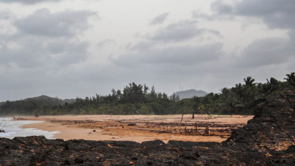 Empty beach in the aftermath of a storm