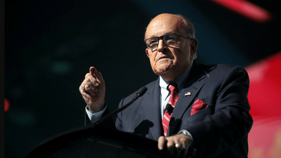 Former Mayor Rudy Giuliani speaking at the 2019 Student Action Summit in West Palm Beach