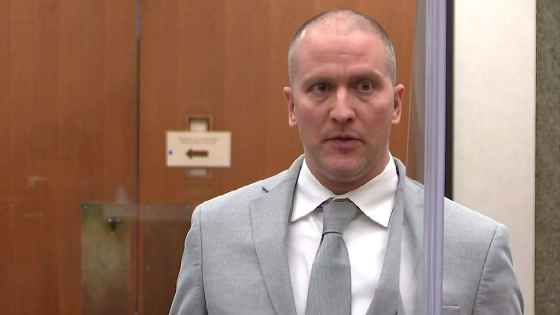 Former Minneapolis police officer Derek Chauvin addresses his sentencing hearing and the judge as he awaits his sentence