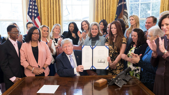 Former President Trump signs FOSTA into law in 2018