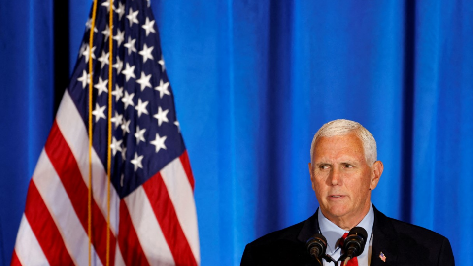 Former U.S. Vice President and Republican presidential candidate Mike Pence attends the North Carolina Republican Party convention in Greensboro