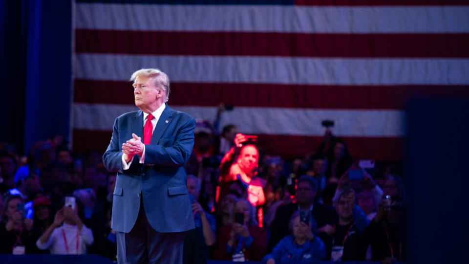 Former US president and 2024 presidential hopeful Donald Trump speaks during the annual Conservative Political Action Conference (CPAC) meeting