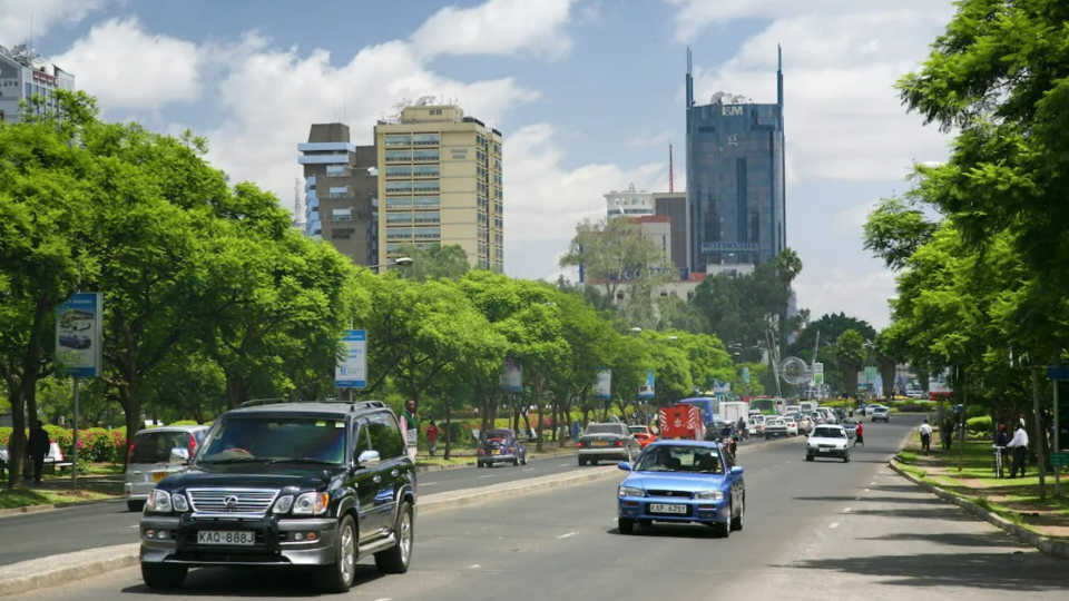 Freeway in Kenya on a cloudy day