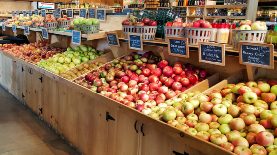 Fruit section of a grocery store