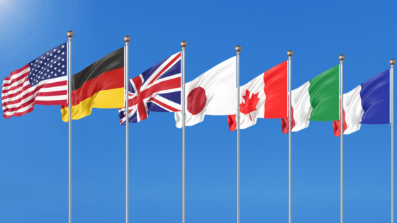 G7 country flags