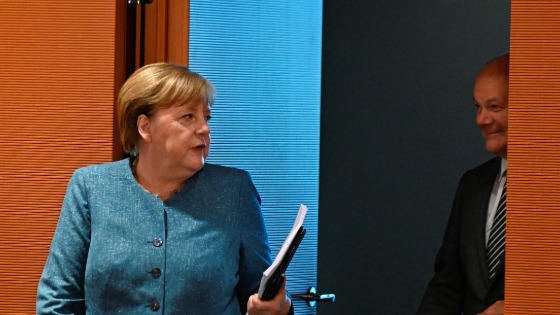 German Chancellor Angela Merkel and Finance Minister and Vice Chancellor Olaf Scholz