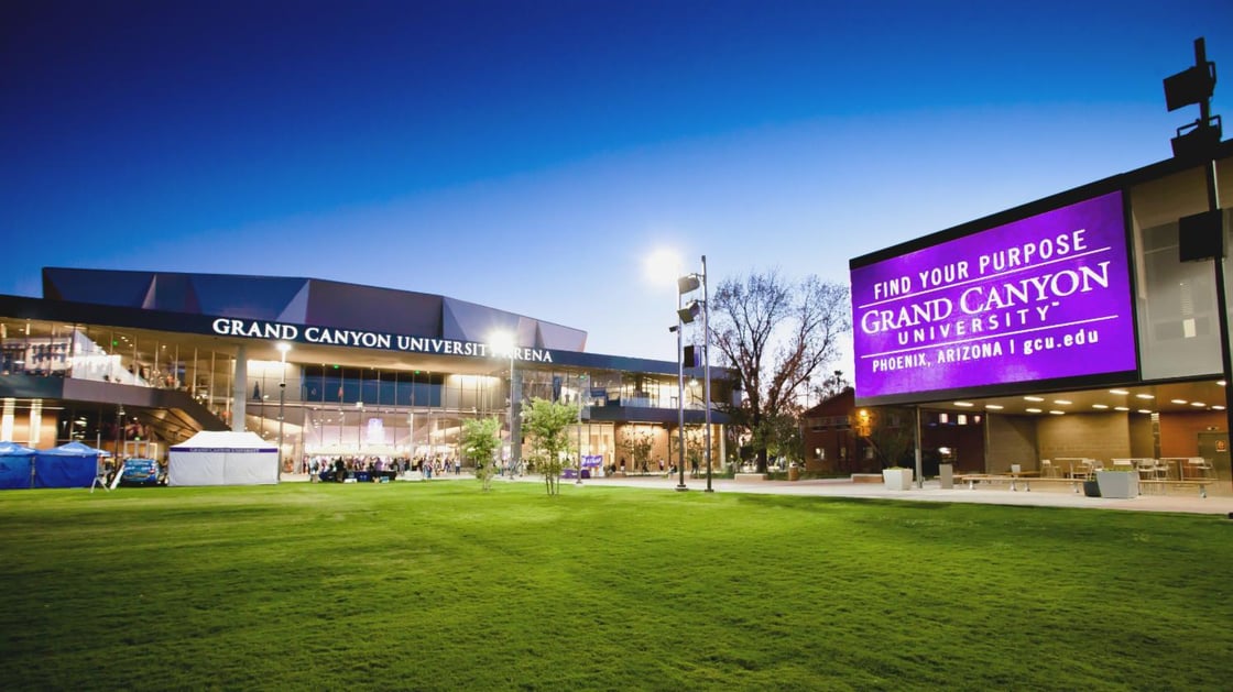 Grand Canyon University Arena at dusk