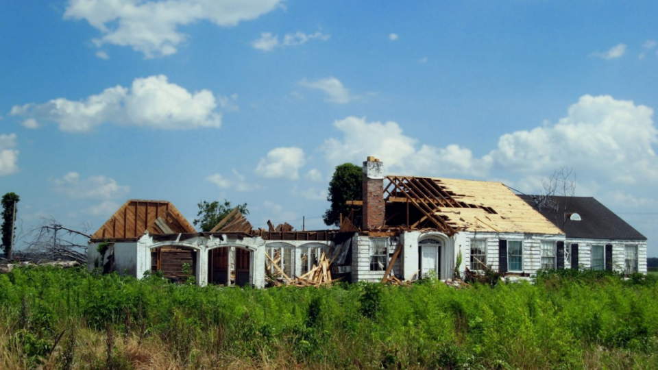 House damaged by tornado