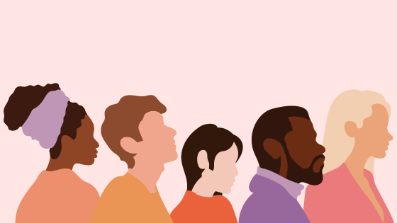 Illustration of diverse group of people