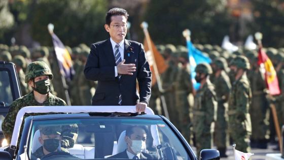 Japanese Prime Minister Fumio Kishida visits the Ground Self-Defense Forces Asaka base