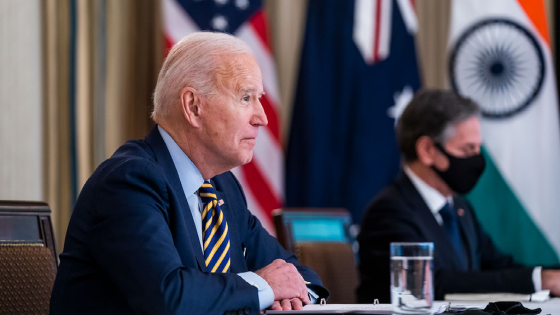 Joe Biden and Antony Blinken meet virtually with their counterparts in the Quad