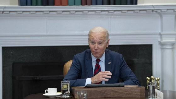 Joe Biden makes a statement during a meeting with Democratic Congressional leaders at the White House in Washington