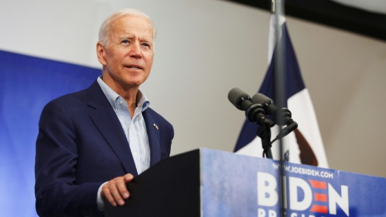 Joe Biden speaks at an event at the Mississippi Valley Fairgrounds in Davenport