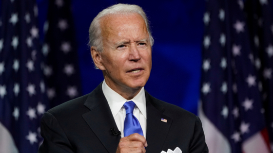 Joe Biden speaks at the DNC convention