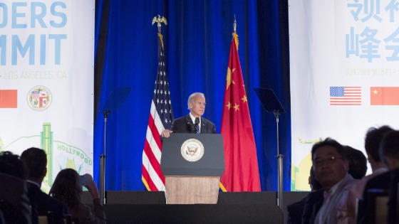 Joe Biden speaks at the closing session of the US-China Climate Leaders Summit