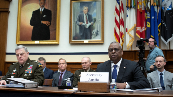 Joint Chiefs Chairman General Mark Milley and U.S. Defense Secretary Lloyd Austin testify before a House Armed Services Committee hearing