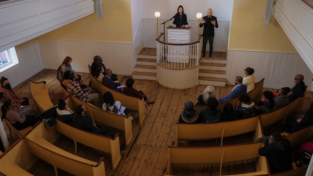 Boston Mayor Michelle Wu announces the members of the city's appointed reparations task force.