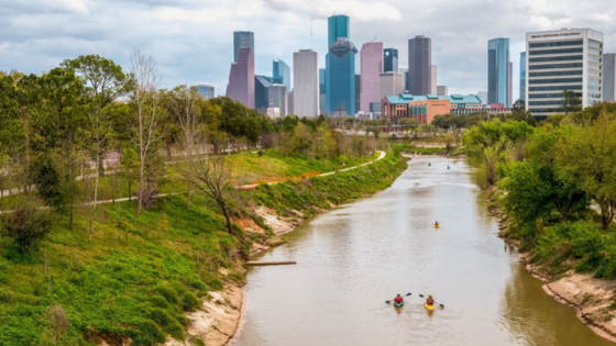 Kayakers participate in the 47th Annual Buffalo Bayou Partnership Regatta