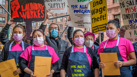 Laundromat workers walk out the job to protest the current working conditions-1