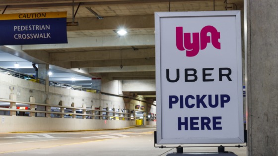 Lyft and Uber pickup spot at the airport