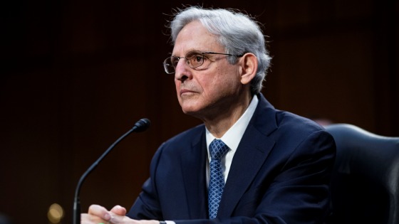 Merrick Garland at his confirmation hearing for attorney general