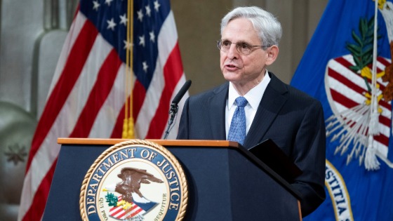 Merrick Garland at the DOJ on his first day as attorney general